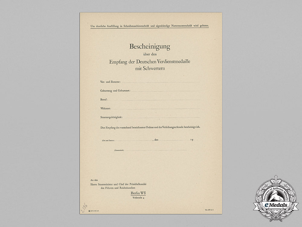 germany,_wehrmacht._an_eagle_medal_of_merit_with_swords_document_to_don_aastasio_correa_alvarez,_c.1939_c18-048778