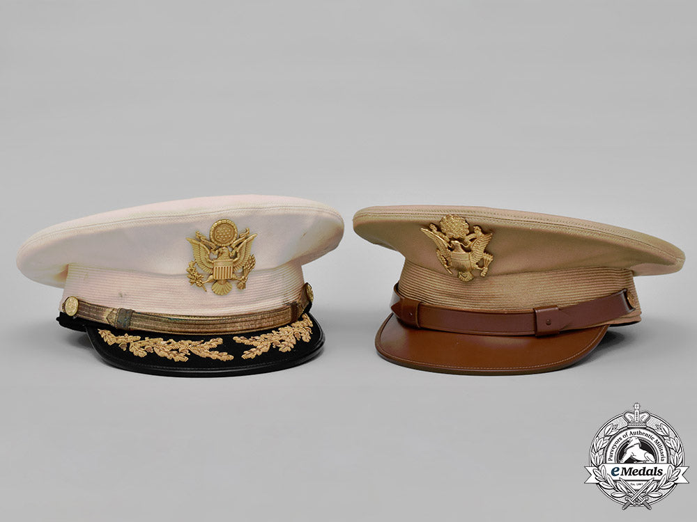 united_states._two_united_states_army_officer's_visor_caps,_c.1944_c18-049765