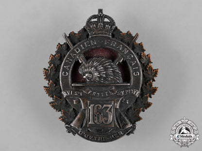 canada._a163_rd_infantry_battalion"_canadiens_francais"_officer's_cap_badge,_c.1915_c18-049983