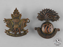 Canada. A 44Th & 78Th Infantry Battalion Cap Badges