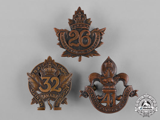 canada._a_lot_of_three_first_war_battalion_cap_badges_c18-050107