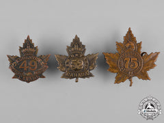 Canada. A Lot Of Three First War Battalion Cap Badges