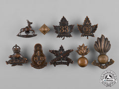 Canada. A Lot Of Eight First War Battalion Collar Badges & Insignia