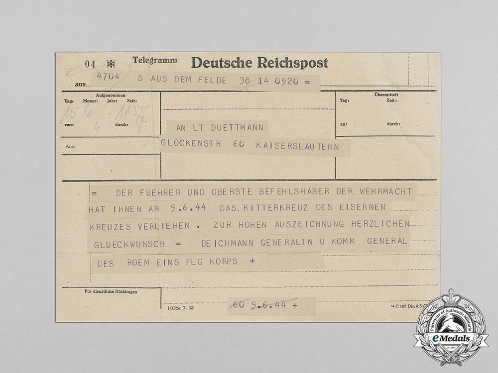 germany,_luftwaffe._an_outstanding_document_group_to_ace_leutnant_peter_düttmann,152_victories_c18-0515