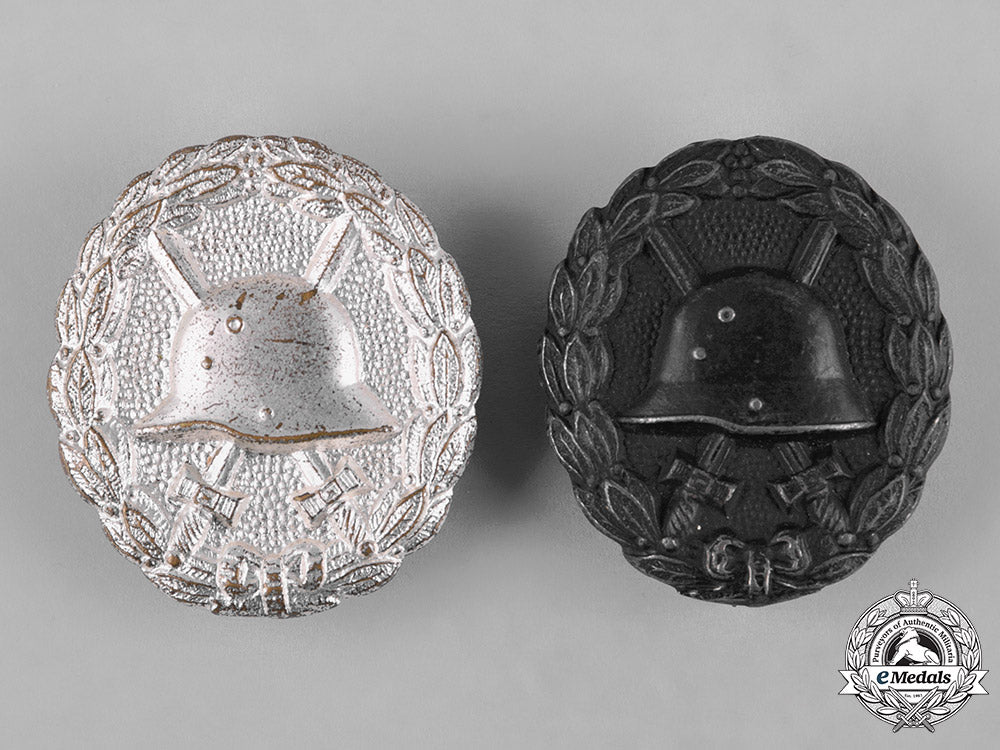 germany,_imperial._a_pair_of_wound_badges,_silver_and_black_grades,_and_a_stickpin_c18-053539