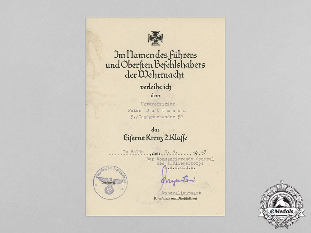 germany,_luftwaffe._an_outstanding_document_group_to_ace_leutnant_peter_düttmann,152_victories_c18-0537