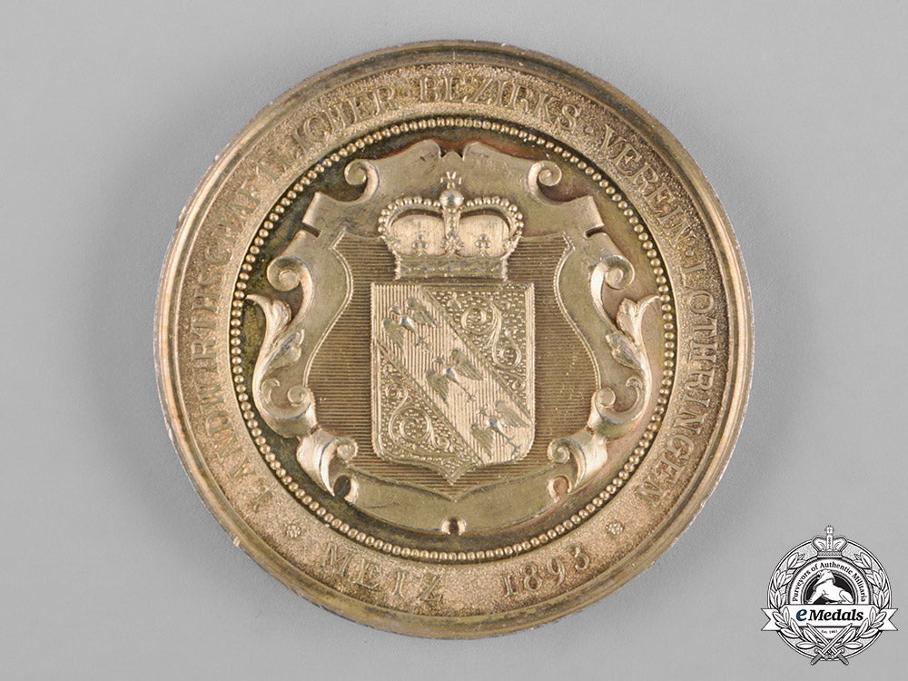 germany,_imperial._an1893_lothringen(_lorraine)_district_agricultural_association_medallion_c18-054009