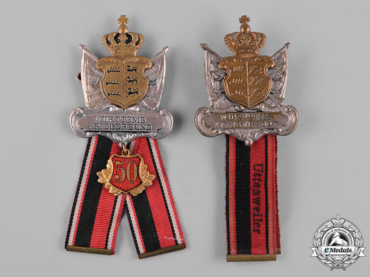 germany,_imperial._a_pair_of_württemberg_warrior_association_membership_badges_by_adolf_schwerdt_c18-055519