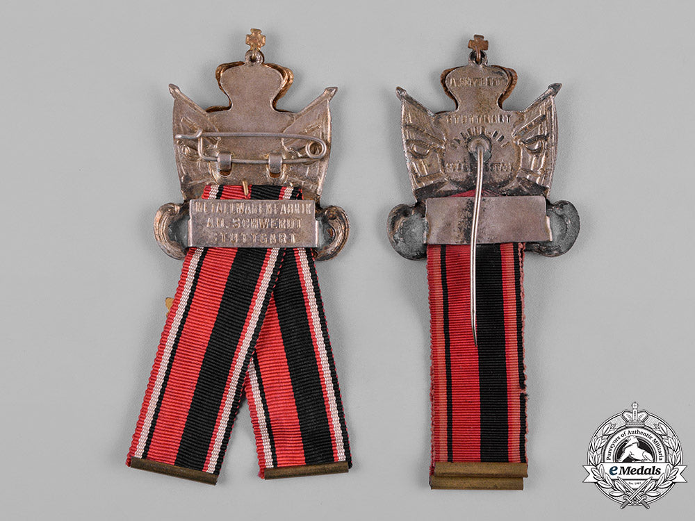 germany,_imperial._a_pair_of_württemberg_warrior_association_membership_badges_by_adolf_schwerdt_c18-055520