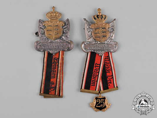 germany,_imperial._a_pair_of_württemberg_warrior_association_membership_badges_c18-055527