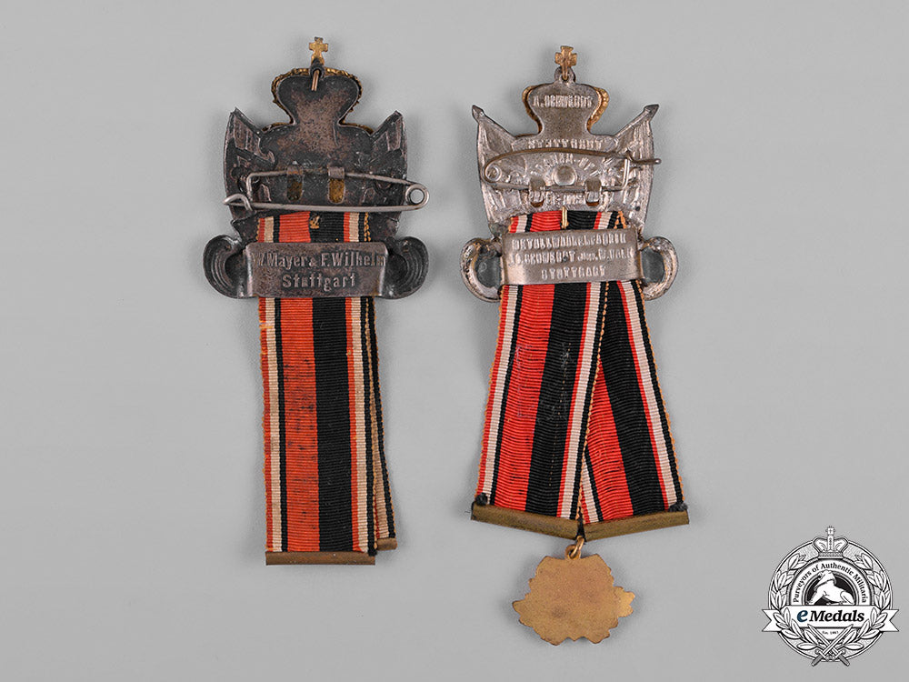 germany,_imperial._a_pair_of_württemberg_warrior_association_membership_badges_c18-055528