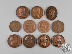 Europe. A Lot Of Eleven Commemorative Bronze Table Medals, C.1950