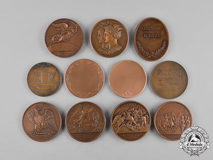 europe._a_lot_of_eleven_commemorative_bronze_table_medals,_c.1950_c18-056190