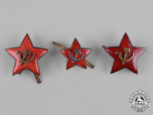 russia,_soviet_union._three_soviet_army_cap_badges_c18-056882_1