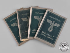 Germany, Third Reich. A Lot Of Four German Labour Books For Foreigners, C.1944
