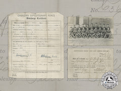 Canada. A Twice Enlisted Soldier's Discharge Certificate And War Service Badge Certificates
