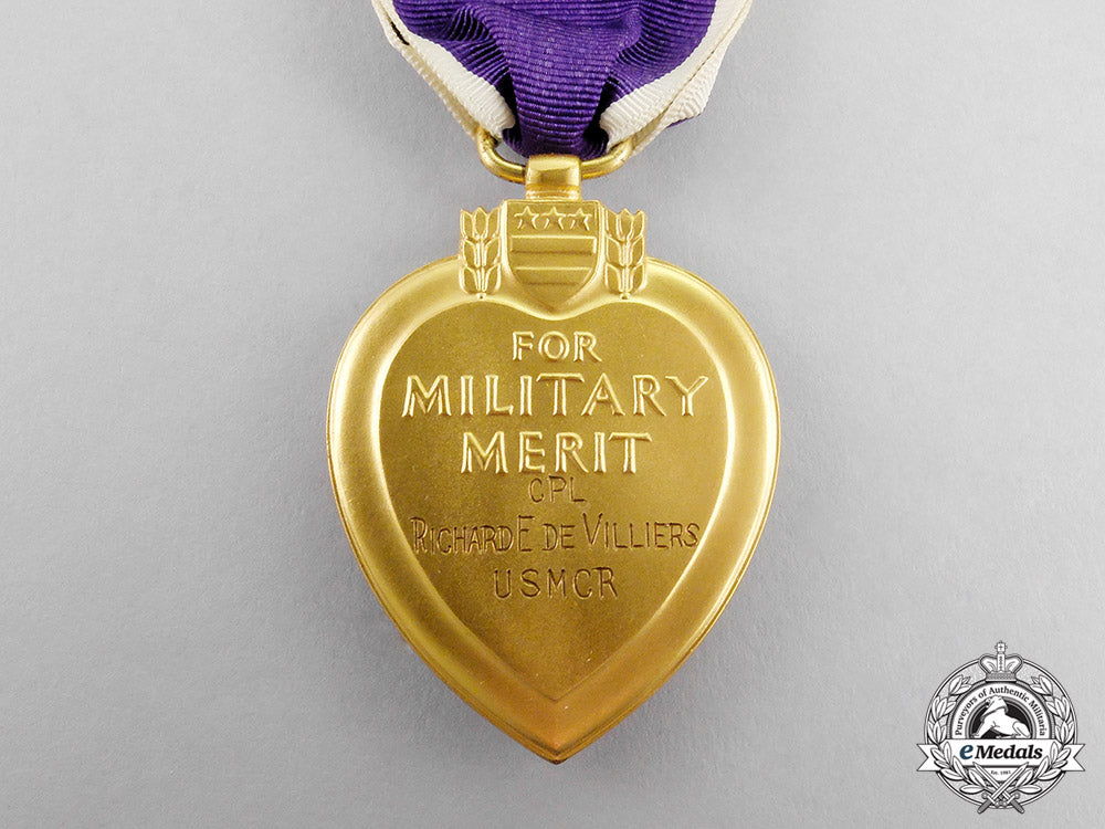 united_states._a_korean_war_purple_heart,_to_corporal_de_villiers,_dow_on_the_outskirts_of_seoul,1950_c18-2070