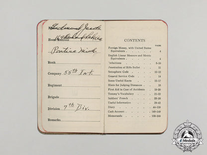 united_states._a55_th_infantry_regiment,7_th_infantry_division_soldier's_diary_and_note_book1917,_named_c18-603_1