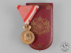Austria, Imperial. A Military Merit Medal In Bronze, With Case, By C.f. Rothe & Neffe