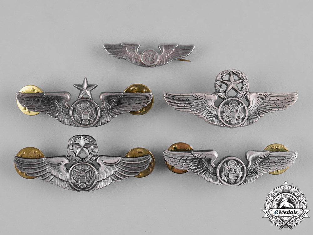 united_states._a_lot_of_five_united_states_air_force(_usaf)_aircrew_badges_c19-0417
