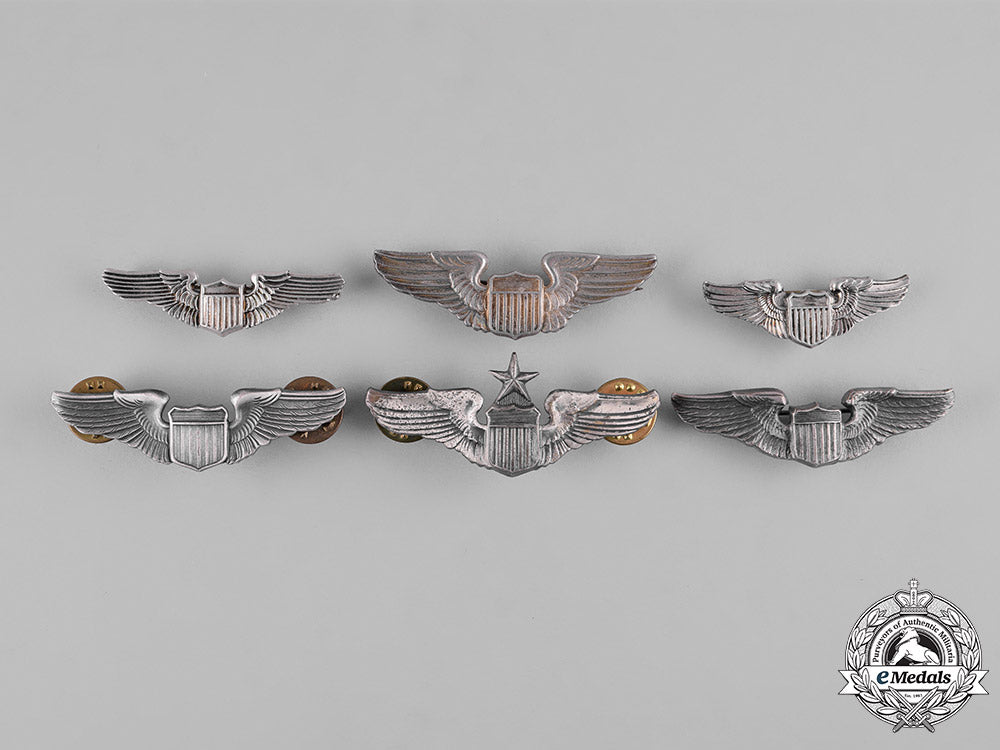 united_states._a_lot_of_six_united_states_air_force(_usaf)_pilot_badges,_reduced_size_c19-0459