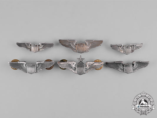 united_states._a_lot_of_six_united_states_air_force(_usaf)_pilot_badges,_reduced_size_c19-0459