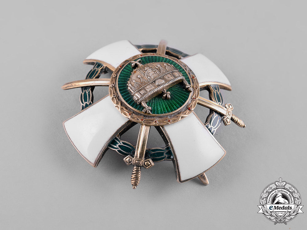 hungary._an_order_of_the_holy_crown,_officer_cross_with_swords&_war_decoration,_c.1943_c19-0831_1_1