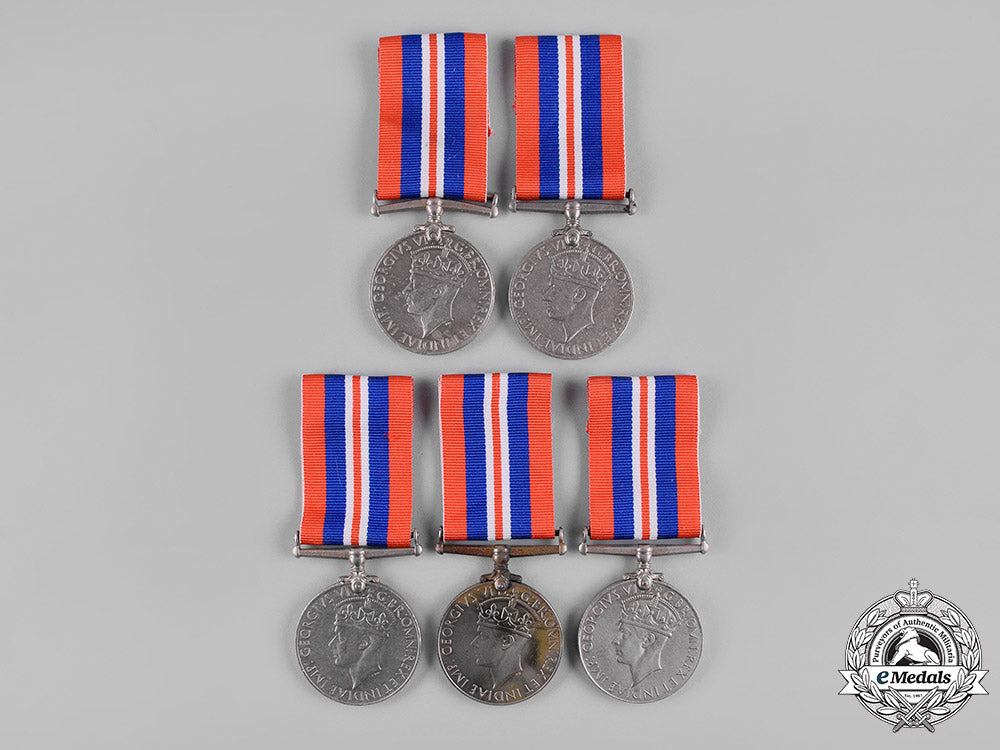 united_kingdom._a_second_war_lot_of_five_war_medals1939-1945_c19-1265