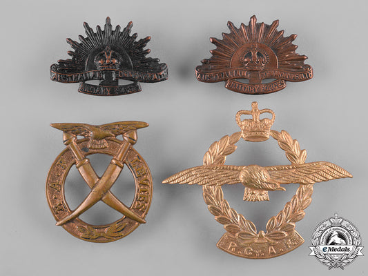 australia,_sri_lanka,_united_kingdom._a_lot_of_four_cap_badges_c19-2512