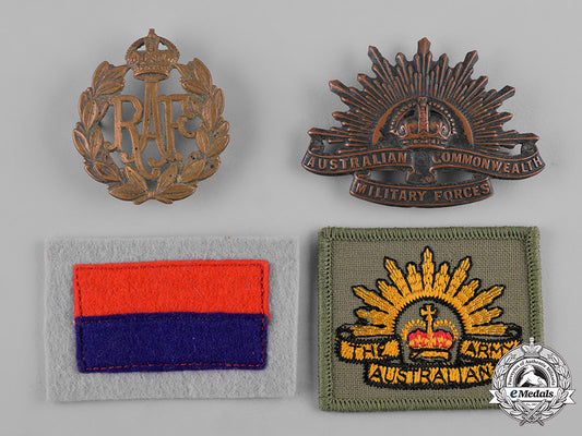 australia,_united_kingdom._a_lot_of_four_cap_badges_and_patches_c19-2518