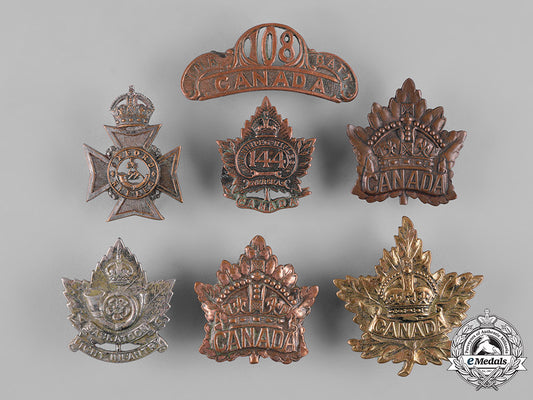 canada,_united_kingdom._a_lot_of_seven_first_war_cap_badges_c19-4164