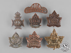 Canada, United Kingdom. A Lot Of Seven First War Cap Badges