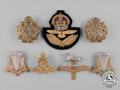 Canada, United Kingdom. A Lot Of Seven Cap Badges