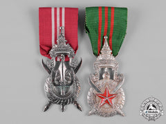 Laos, Kingdom. A Medal Of Civilian Merit And Police Service Medal