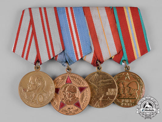 russia,_soviet_union._a_veteran's_group_of_four_armed_forces_jubilee_medals_c19-4641