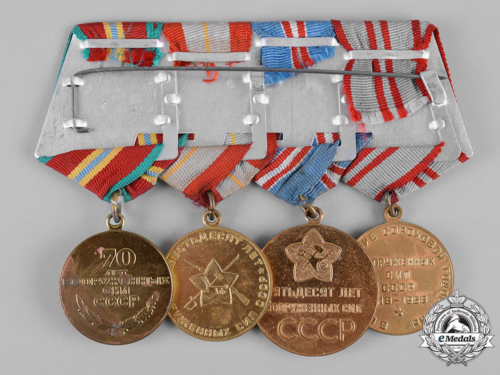 russia,_soviet_union._a_veteran's_group_of_four_armed_forces_jubilee_medals_c19-4642