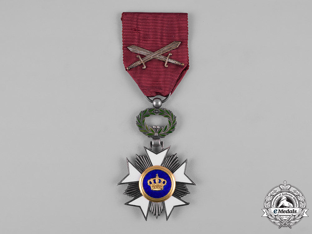 belgium,_kingdom._an_order_of_the_crown,_v_class_knight_with_crossed_swords_c19-4659