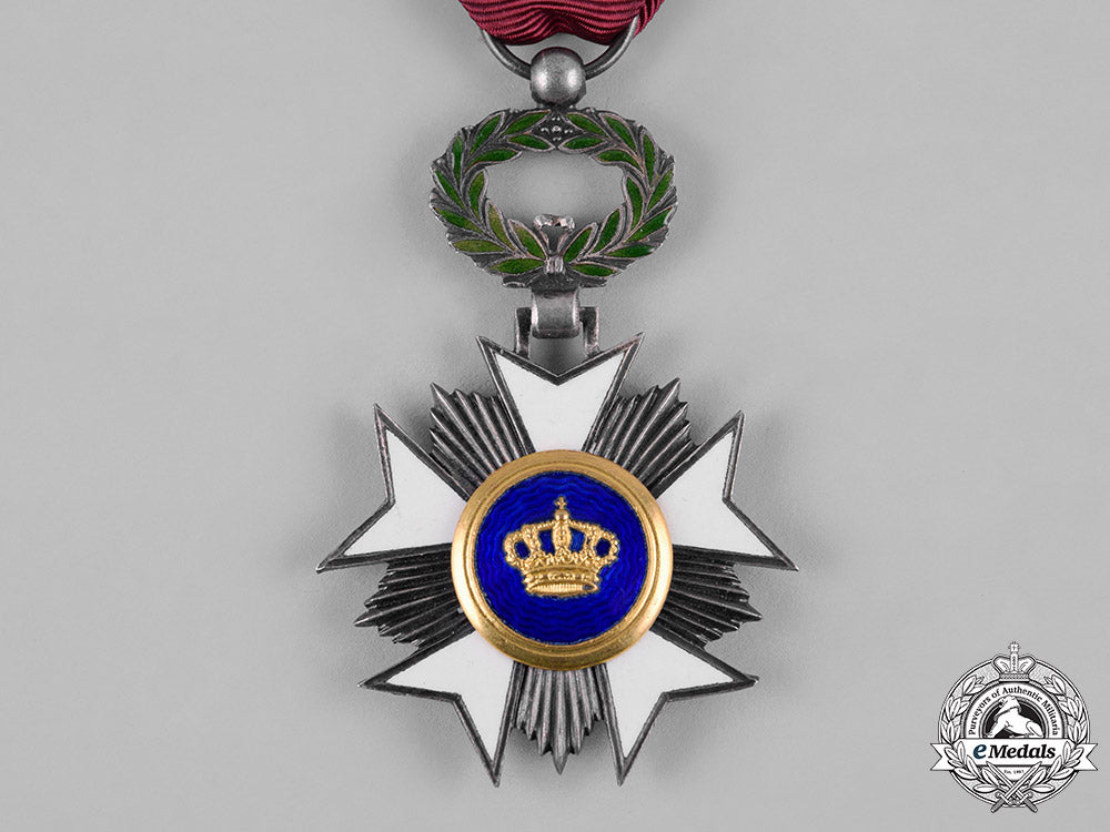 belgium,_kingdom._an_order_of_the_crown,_v_class_knight_with_crossed_swords_c19-4660