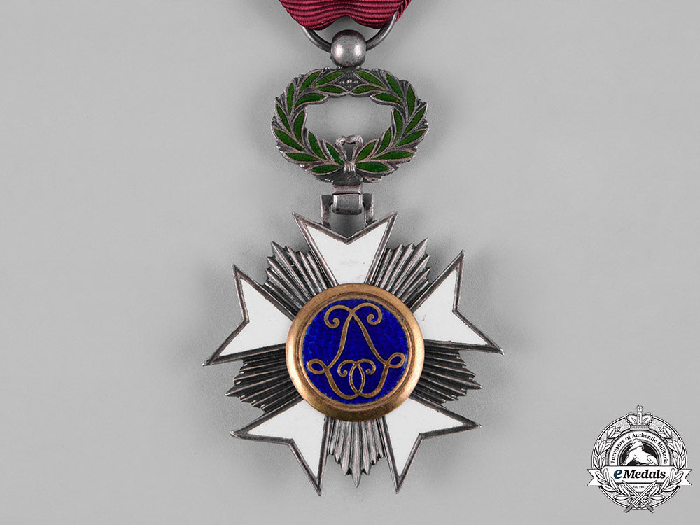 belgium,_kingdom._an_order_of_the_crown,_v_class_knight_with_crossed_swords_c19-4661