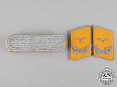Germany, Luftwaffe. A Pair Of Flight Lieutenant Rank Shoulder Boards And Collar Tabs