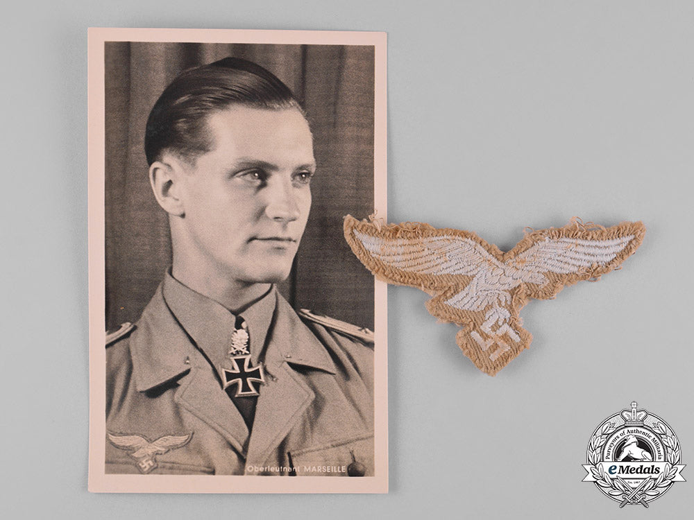 germany,_luftwaffe._a_tropical_breast_eagle_and_postcard_of_hans-_joachim_marseille_c19-8553