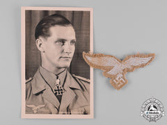Germany, Luftwaffe. A Tropical Breast Eagle And Postcard Of Hans-Joachim Marseille