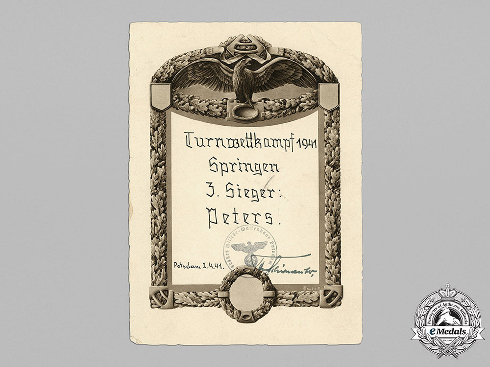 germany,_wehrmacht._a1941_award_document_for3_rd_prize_in_long_jump_athletics_c19-877