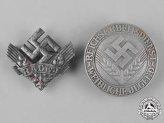 Germany, Radwj. Two National Labour Service Of The Female Youth Badges