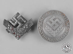 Germany, Radwj. Two National Labour Service Of The Female Youth Badges
