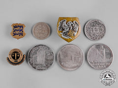 Estonia, Republic. A Lot Of Coins And Patriotic Badges
