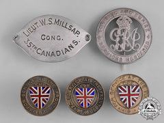 Canada. A Lot Of Five First War Items Badge & Insignia