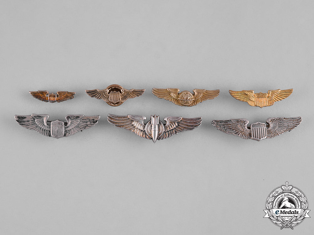 united_states._a_lot_of_seven_second_war_army_air_force_collar_badges_c19-9352