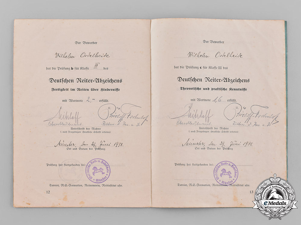 germany,_wehrmacht._a_bronze_grade_equestrian_badge_award_document,1938_c19-958