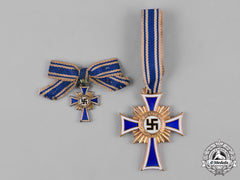 Germany, Third Reich. An Honour Cross Of The German Mother, Gold Grade With Miniature